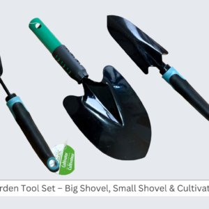 3-Piece Garden Tool Set – Big Shovel, Small Shovel & Cultivator