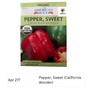 Pepper, Sweet (California Wonder) Organic