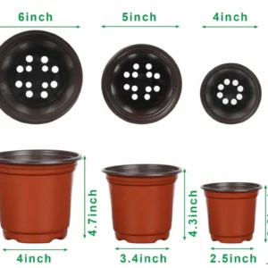 5  Plastic Nursery Pots  (mix & match!)