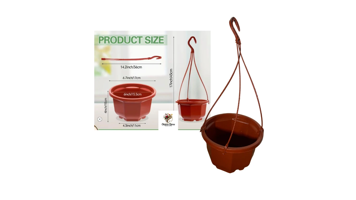 Plastic Hanging Planter with Hook(2PCS)