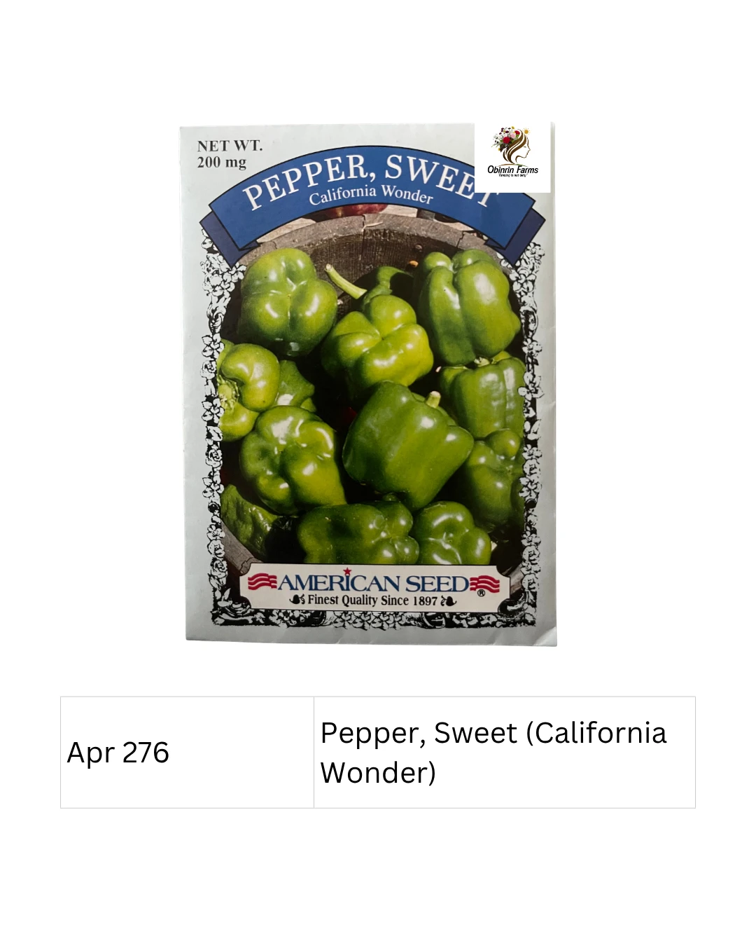 Pepper, Sweet (California Wonder)